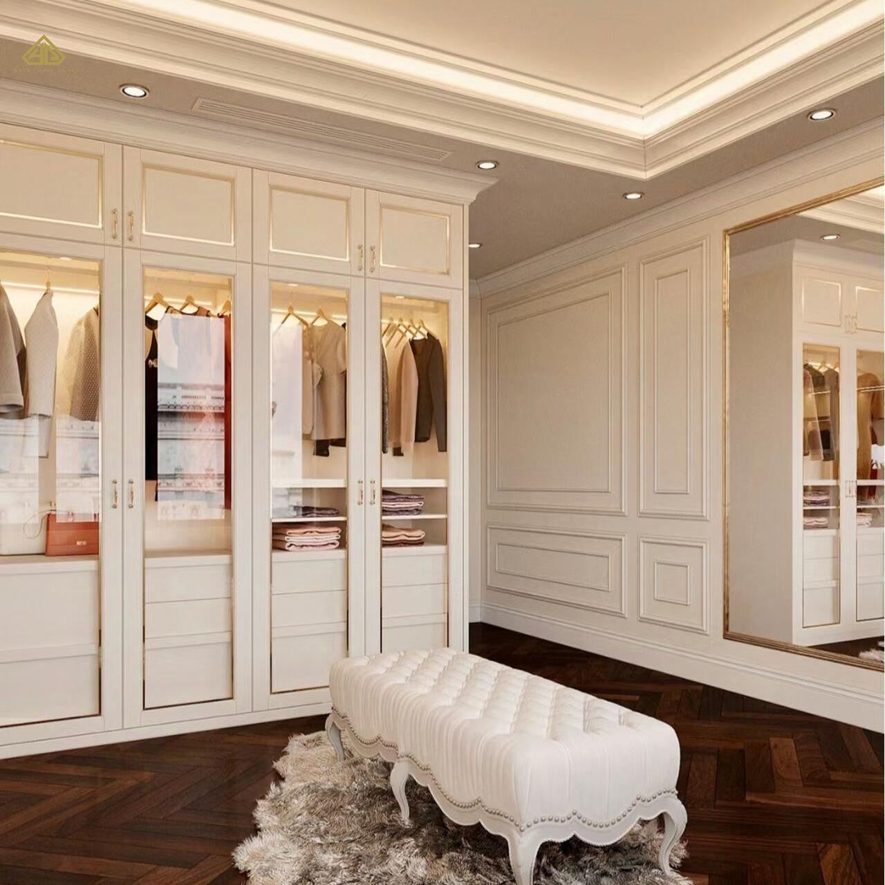 Adjustable Design for Home Living Decoration Walk-in Wardrobe Closet with Doors